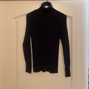 Navy blue ribbed turtleneck sweater,excellent condition